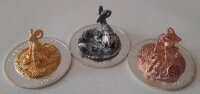Ruanda 3 x 500 Amafaranga 2015 "Jahr der Ziege 3D" 3 x 1 oz Silber
