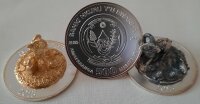 Ruanda 3 x 500 Amafaranga 2015 "Jahr der Ziege 3D" 3 x 1 oz Silber