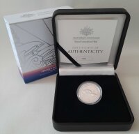 Australien Dolphin 3. Ausgabe Fraser - Borneodelfin 2021 1 oz Silber | High Relief - Polierte Platte