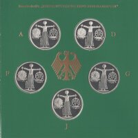 Deutschland 5 x 10 DM 2000 "Expo 2000" Set A-D-F-G-J - Silber PP