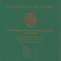 Deutschland 5 x 10 DM 2000 "Dom zu Aachen" Set A-D-F-G-J - Silber PP