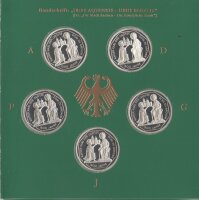 Deutschland 5 x 10 DM 2000 "Dom zu Aachen" Set A-D-F-G-J - Silber PP