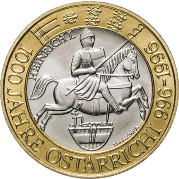 Österreich 50 Schilling 1996 "1000 Jahre Österreich" - Bimetall im Originalblister