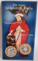 Österreich 50 Schilling 1996 "1000 Jahre Österreich" - Bimetall im Originalblister