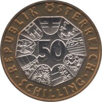 Österreich 50 Schilling 1996 "1000 Jahre Österreich" - Bimetall