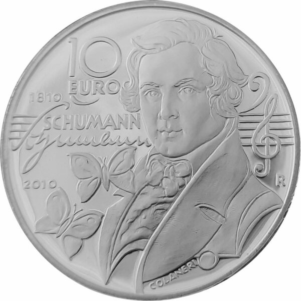 San Marino 10 Euro 2010 - 200. Geburtstag von Robert Schumann - Silber PP