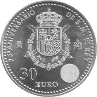 Spanien 30 Euro 2013 - 75. Geburtstag von König Juan Carlos I. - Silber