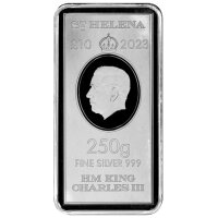 250 Gramm Münzbarren St. Helena 2023 - King Charles III. Standing Britannia