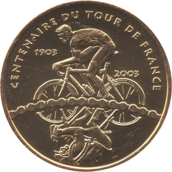 Frankreich 1/4 Euro 2003 - 100 Jahre Tour de France - Silber vergoldet