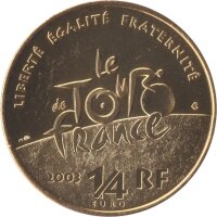 Frankreich 1/4 Euro 2003 - 100 Jahre Tour de France - Silber vergoldet