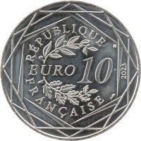 Frankreich 10 Euro 2023 - XXXIII. Olympische Sommerspiele 2024 in Paris "Handball" - Silber coloriert