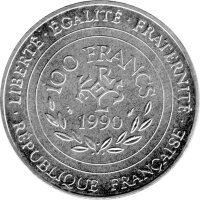 Frankreich 100 Francs 1990 - Charlemagne - Silber