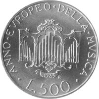 Italien 500 Lire 1985 - Europäisches Jahr der Musik - Silber