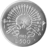 Italien 500 Lire 1985 - 200. Geburtstag von Alessandro Manzoni - Silber
