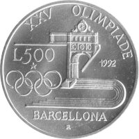 Italien 500 Lire 1992 - XXV. Olympische Sommerspiele 1992 in Barcelona - Silber