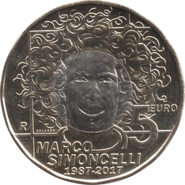 San Marino 5 Euro 2017 "30. Geburtstag von Marco Simoncelli" - Bi-Metall