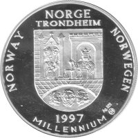 Norwegen 20 Euro 1997 - Arktischer Fuchs - Silber PP