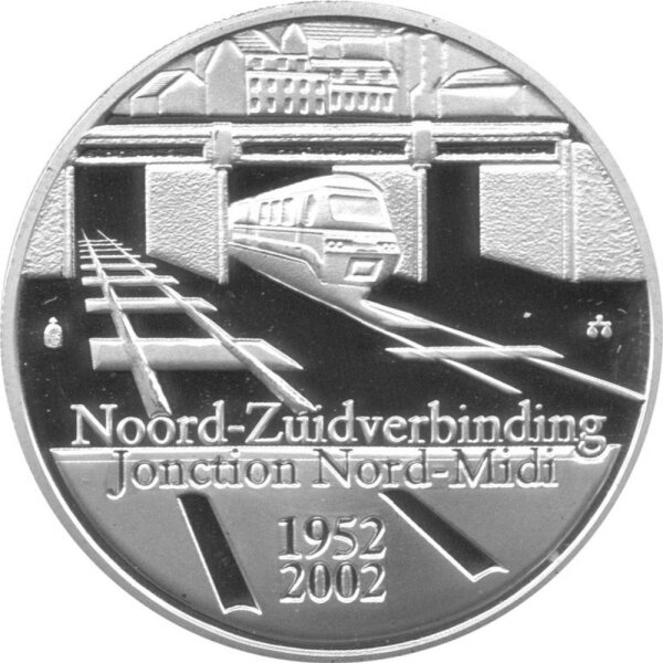 Belgien 10 Euro 2002 - Belgisches Eisenbahnsystem - Silber PP