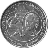 Niue 5 Dollars 1988 - VIII. Fußball EM in...