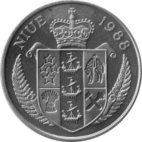 Niue 5 Dollars 1988 - VIII. UEFA Fußball-EM in Deutschland 1988 "Franz Beckenbauer" - Ku-Ni