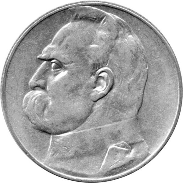 Polen 5 Zlotych 1936 - Kursmünze "Jozef Pitsudski" - Silber