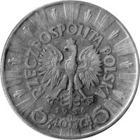 Polen 5 Zlotych 1936 - Kursmünze "Jozef Pitsudski" - Silber