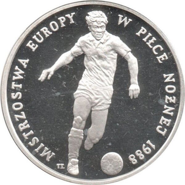 Polen 500 Zlotych 1987 - VIII. Fußball EM 1988 in Deutschland - Silber PP