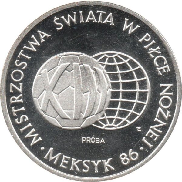 Polen 1.000 Zlotych 1986 PROBE - XIII. Fußball WM 1986 in Mexiko - Silber PP