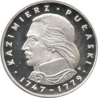 Polen 100 Zlotych 1976 - Kazimierz Pulaski - Silber PP