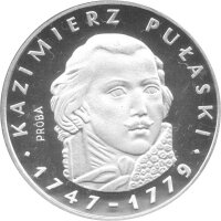 Polen 100 Zlotych 1976 PROBE - Kazimierz Pulaski - Silber PP in Originalkapsel