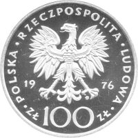 Polen 100 Zlotych 1976 PROBE - Kazimierz Pulaski - Silber PP in Originalkapsel