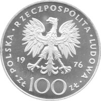 Polen 100 Zlotych 1976 PROBE - Tadeusz Kościuszko - Silber PP in Originalkapsel
