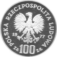 Polen 100 Zlotych 1977 PROBE - Henryk Sienkiewicz - Silber PP