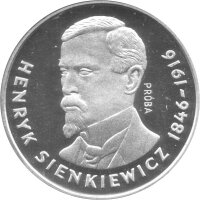 Polen 100 Zlotych 1977 PROBE - Henryk Sienkiewicz - Silber PP