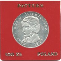 Polen 100 Zlotych 1978 PROBE - Adam Mickiewicz - Silber PP