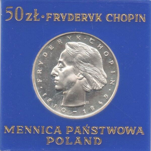 Polen 50 Zlotych 1972 - Frédéric Chopin - Silber PP