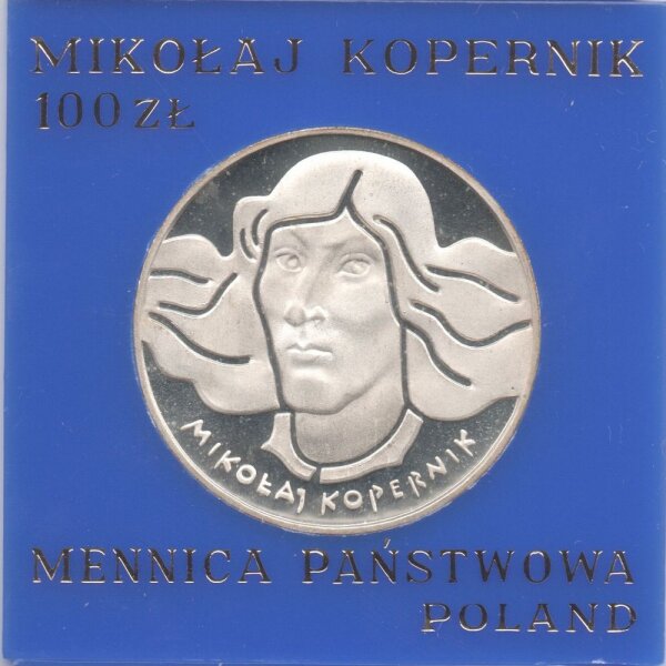 Polen 100 Zlotych 1973 - Nikolaus Kopernikus - Silber PP