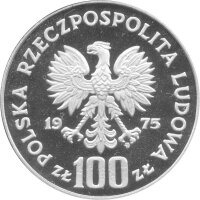 Polen 100 Zlotych 1975 - Warschauer Königsschloss - Silber PP in Originalkapsel