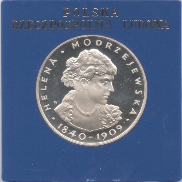 Polen 100 Zlotych 1975 - Helena Modrzejewska - Silber PP in Originalkapsel