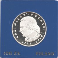 Polen 100 Zlotych 1976 - Kazimierz Pulaski - Silber PP