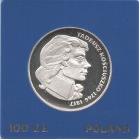 Polen 100 Zlotych 1976 - Tadeusz Kościuszkoi - Silber PP...