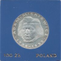 Polen 100 Zlotych 1978 - Adam Mickiewicz - Silber PP