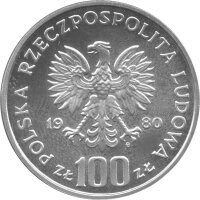 Polen 100 Zlotych 1980 - Auerhahn - Silber PP in Originalkapsel