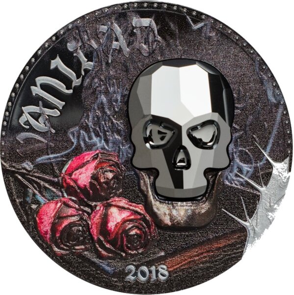 Äquatorialguinea 1.000 Francs 2018 Kristallschädel 1 oz Silber