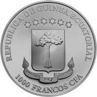 Äquatorialguinea 1.000 Francs 2018 Kristallschädel 1 oz Silber