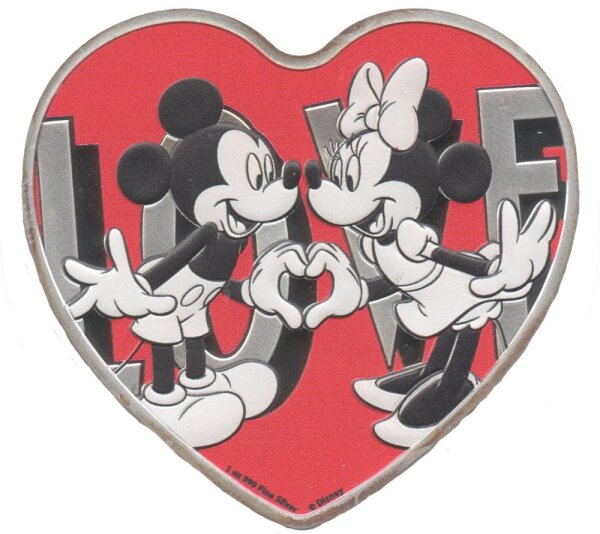 Niue 2 Dollars 2018 - Disney Micky & Minnie - 1 oz Silber PP