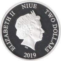 Niue 2 Dollars 2019 - Disney Mickey Mouse "Pluto" - 1 oz Silber PP coloriert