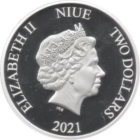 Niue 2 Dollars 2021 - Herr der Ringe "Gandalf" - 1 oz Silber PP