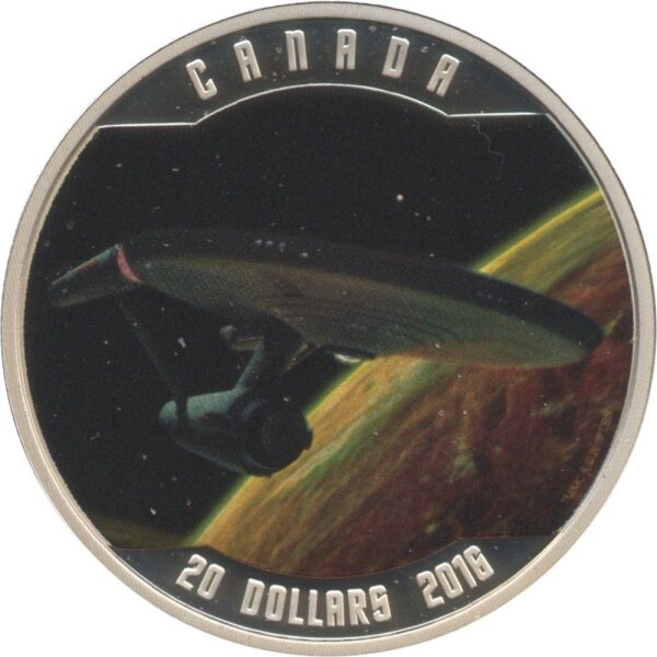 Kanada 20 Dollars 2016 - Star Trek "Enterprise" - Silber PP coloriert
