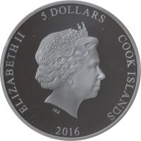 Cook Islands 5 Dollars 2016 - Guy Fawkes Maske - 1 oz Silber Black PP